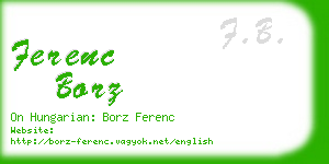 ferenc borz business card